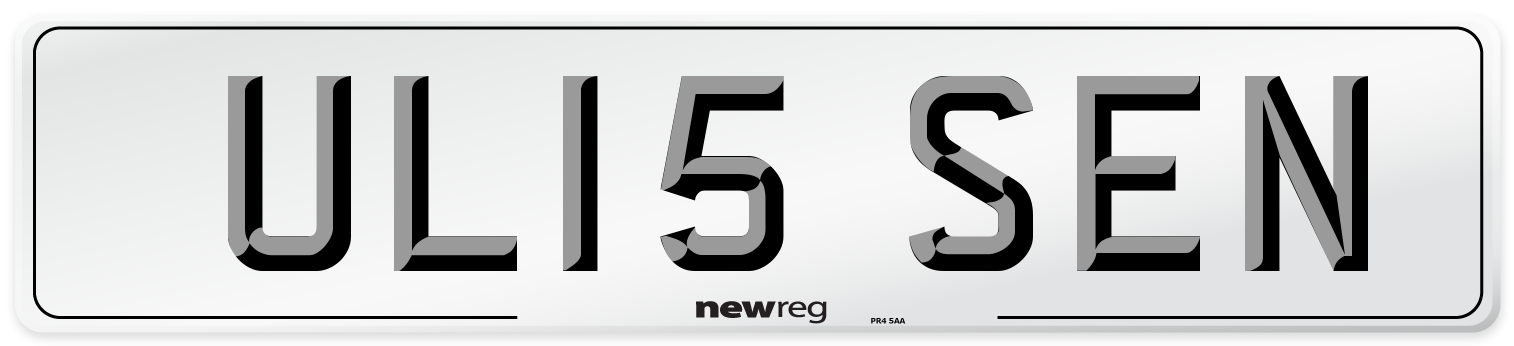 UL15 SEN Number Plate from New Reg